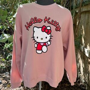 Streetwear Society Hello Kitty Blush Pink Crew Neck Sweater. Size XL. Polyester.